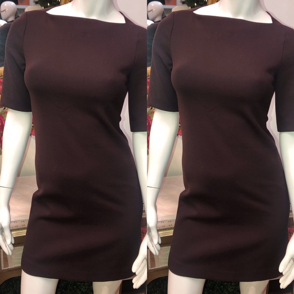 SOLD 🔴 Theory Harkin Boatneck Sheath Lined Dress - Picture 4 of 8